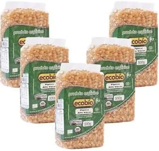 Kit 5 Milho de Pipoca Orgânico Alto Vácuo Ecobio 500g cada